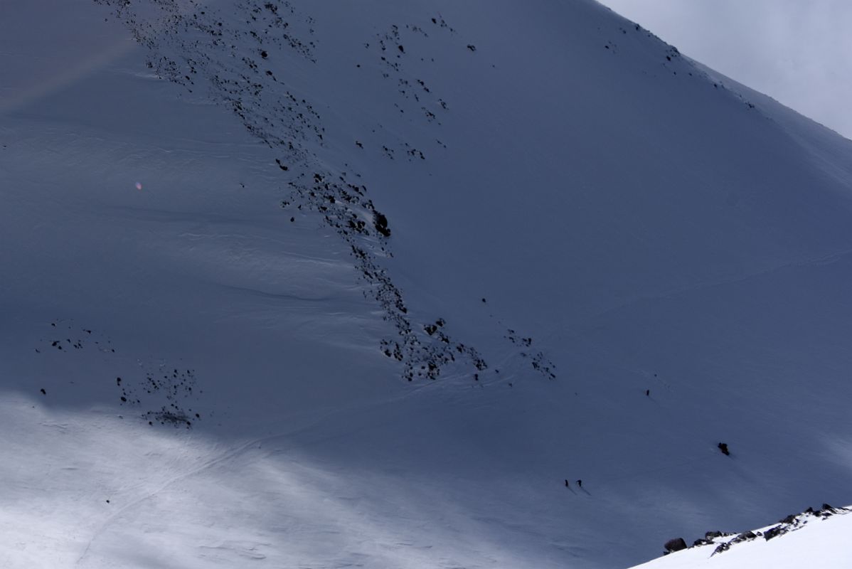 08A Trail Descends From The Mount Elbrus East Peak Traverse Down To The Saddle 5360m